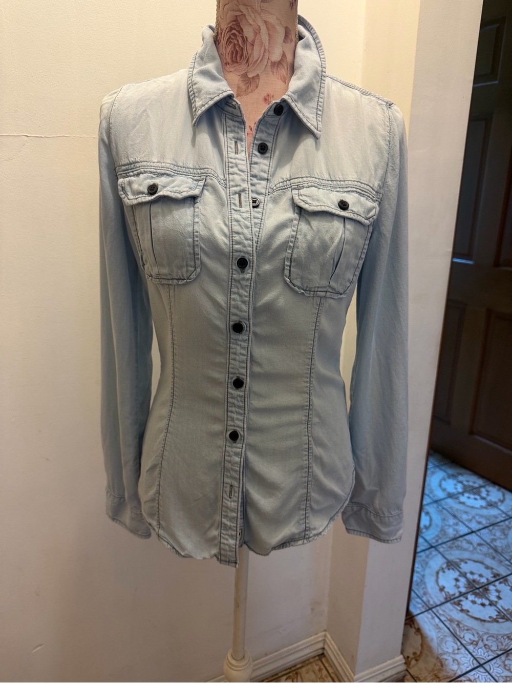 Guess light blue denim shirt